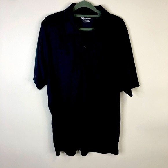 Other - Black polyester short sleeve collared button placket spartan nash. large